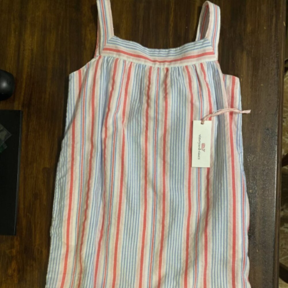 Vineyard Vines Girls Abacos Stripe Dress Size M NWT